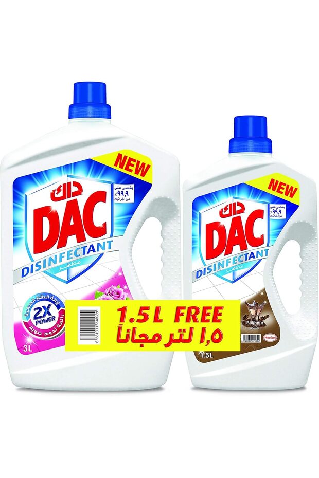 منظف سائل مطهر من داك برائحة الزهور بحجم 3 لتر مع البخور 1.5