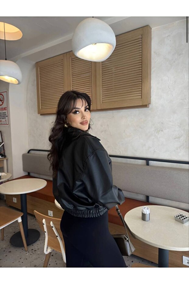 سترة جلدية فاخرة من نوع بومبر - 3