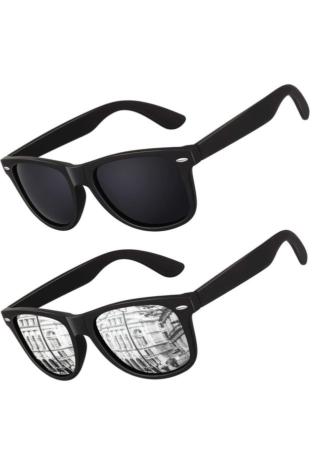 LINVO Polarized Sunglasses for Men Driving Sun glasses Shades 80's Retro Style Brand Design Square