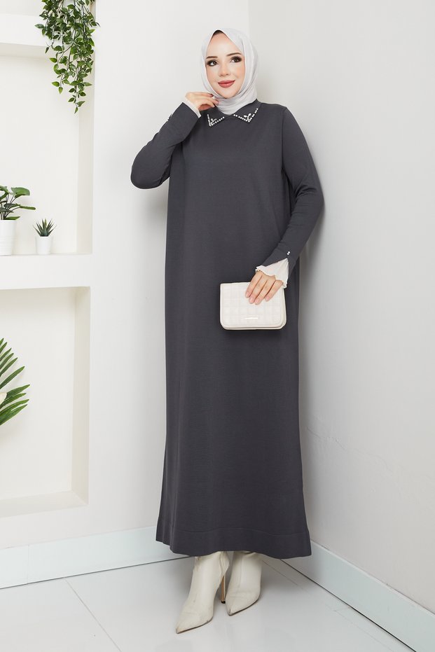 Women's Lace Sleeve Shirt Collar Dress