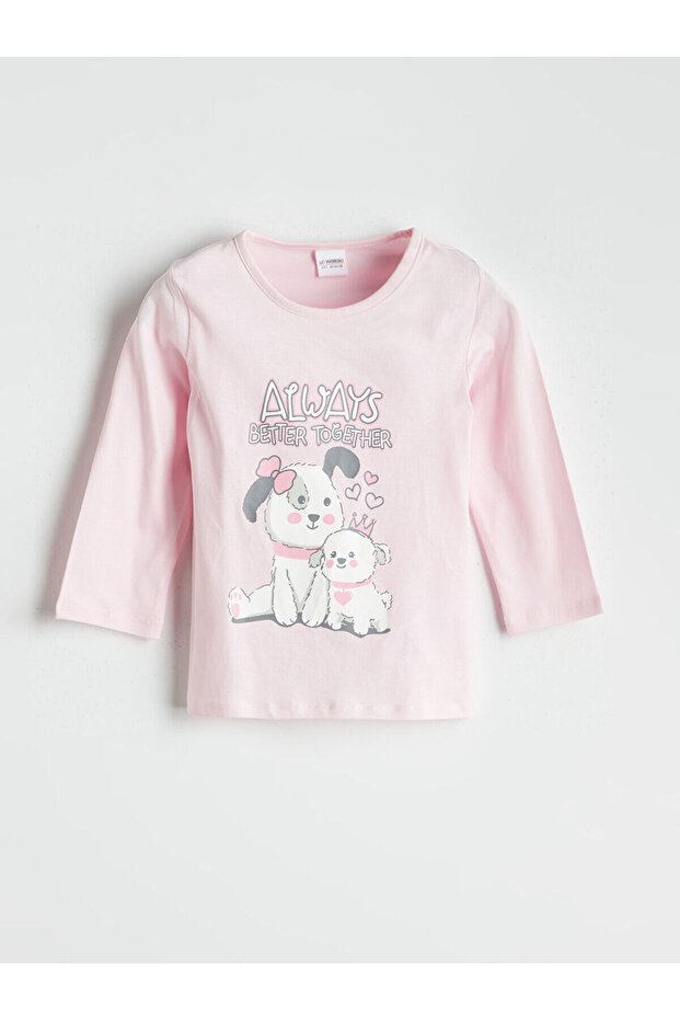 Pembe Bisiklet Yaka Baskılı Kız Çocuk Pijama Takımı - 2