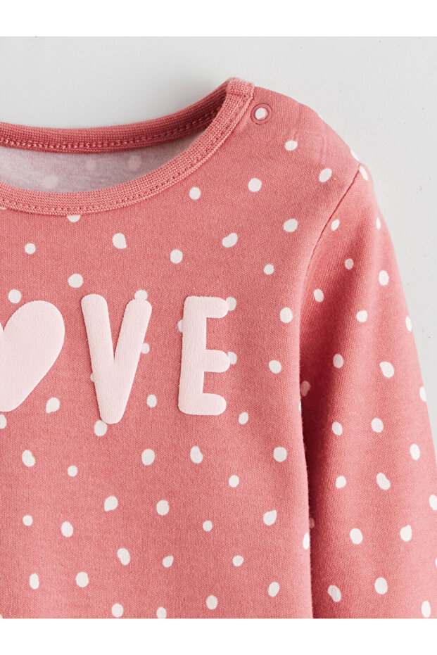 Pembe Bisiklet Yaka Kız Bebek Pijama Takımı - 3