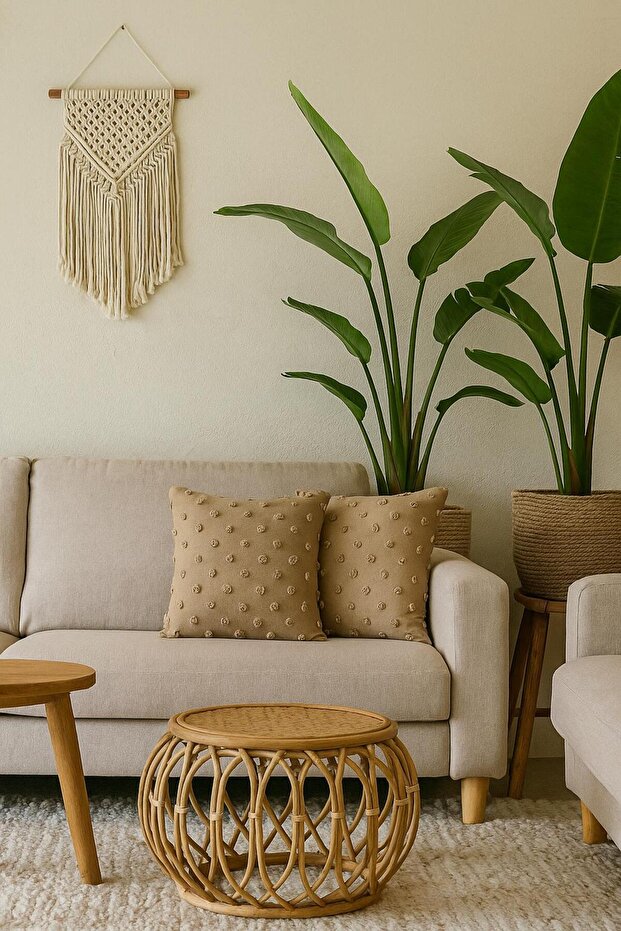 غطاء وسادة منقوش بنقاط البولكا دوت مزدوج مقاس 43×43 - 1