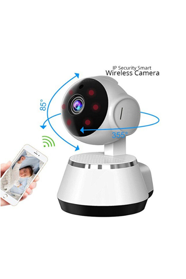 Wireless Smart IP Security Camera – WiFi Surveillance Cam for Home & Office – White