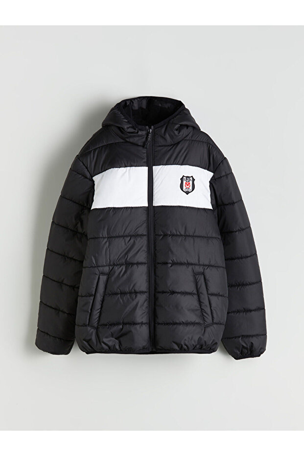 Özmarka New Season Hooded Printed Boys' Puffer Jacket