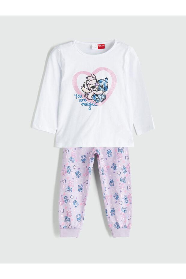 White Printed Girls' Pajama Set