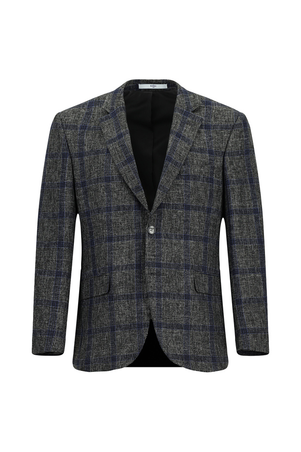 4 Drop Relaxed Fit Comfortable Cut Plaid Wool Pack Jacket