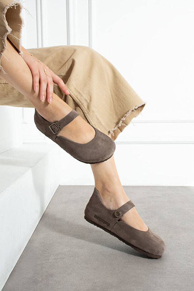 Ottawa Genuine Leather Cork Sole Orthopedic Women's Ballet Flats