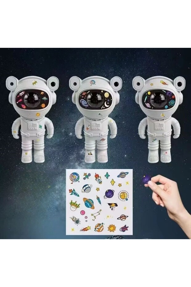 BUFFER® Stickerlı ,Kumandalı ASTRONOT Model Gece Lambası - 3