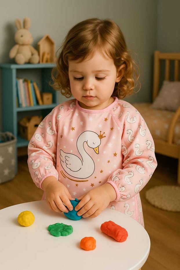 Unisex Baby 0-36 Months Long Sleeve Activity Hobby Food Bib with Pockets