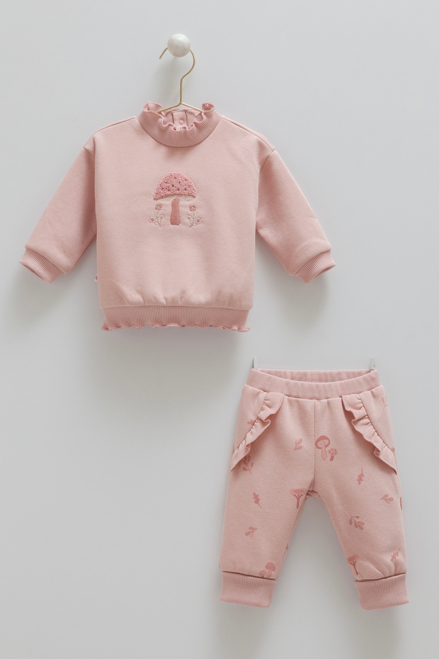 Baby Girl Set 3 Threaded Ribbed Winter Set 1-12 Months