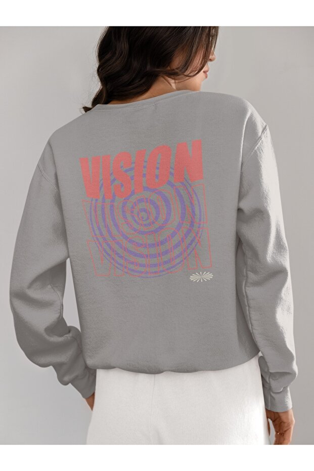 سترة رياضية بياقة دائرية مطبوعة بالألوان من LOOP VISION - 1