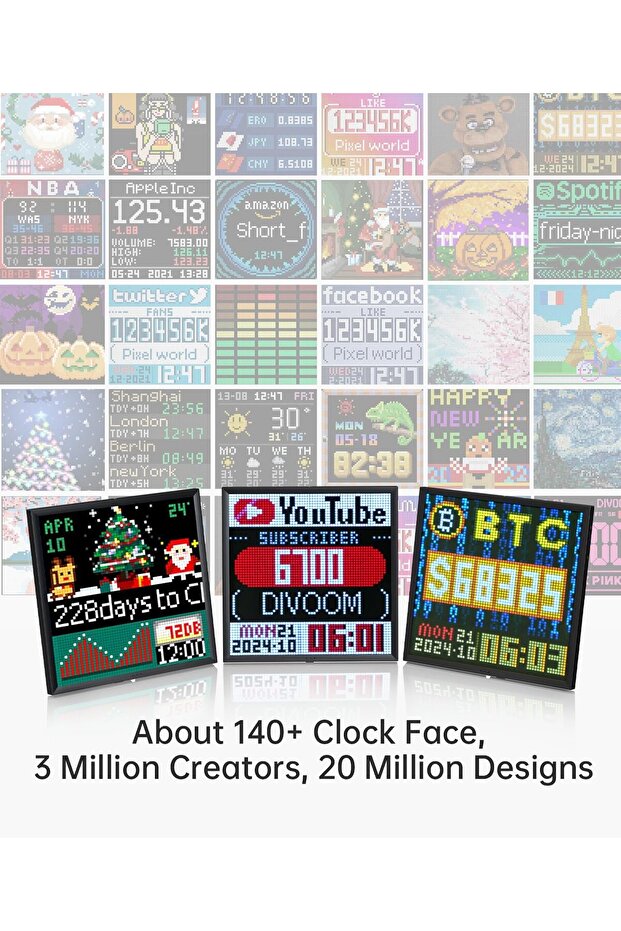 Pixoo-64 WiFi Pixel Art Display with 64x64 LED Panel - 8