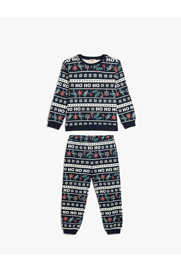 New Year Printed Pajama Set Cotton