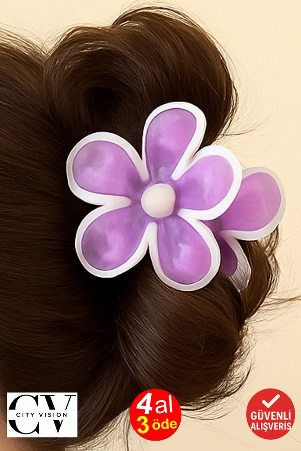 Papatya Model Purple Color 7 cm Hair Clip – Stylish and Durable