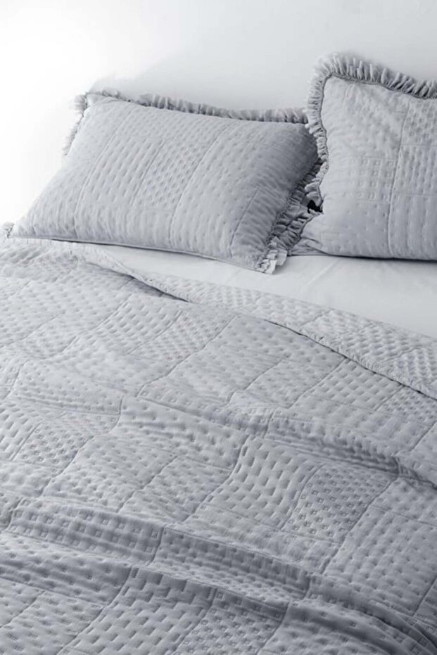 Yeni Sezon Medus Çift Kişilik Yatak Örtüsü - İndigo - İNDİGO - 3