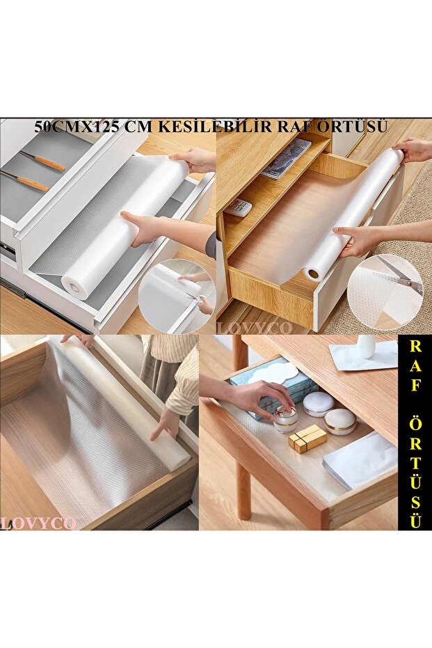 Kitchen Anti-Slip Transparent Shelf Protector Non-Slip Cabinet Drawer Cover Pvc 50X125 cm Protective Eva Thick