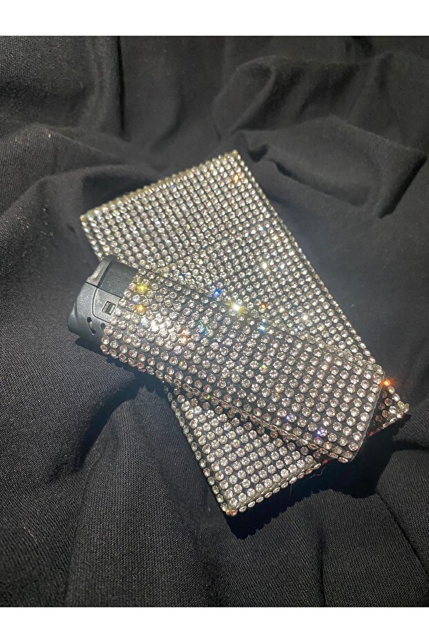 Gümüş Taşlı Sigara Kutusu ve Çakmak Takımı BOX MODEL için uyumludur - 2