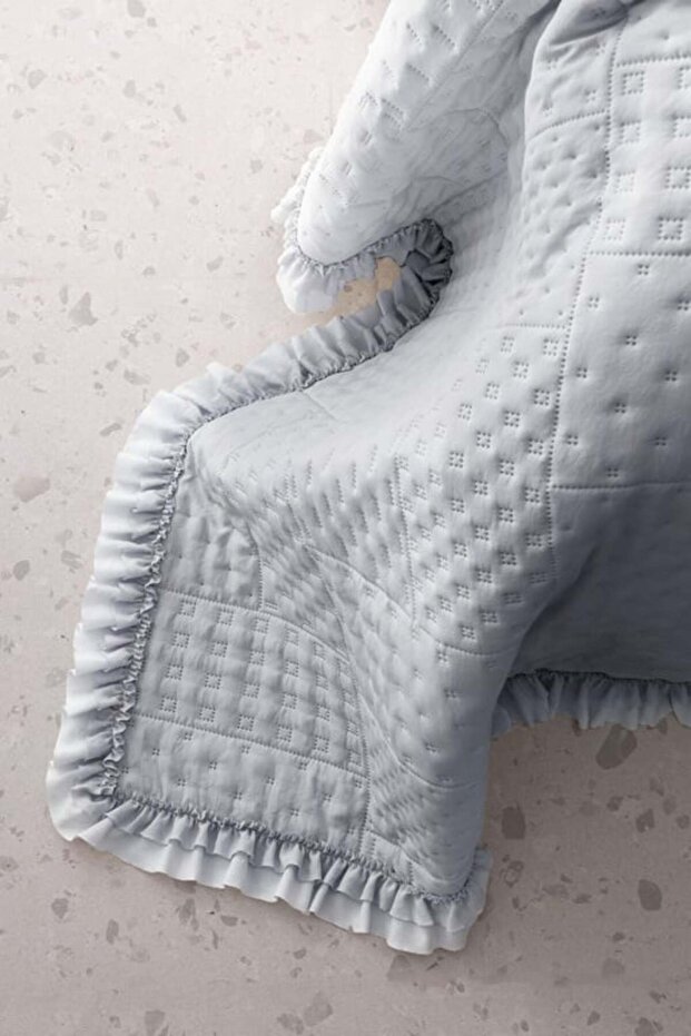 Yeni Sezon Medus Çift Kişilik Yatak Örtüsü - İndigo - İNDİGO - 7