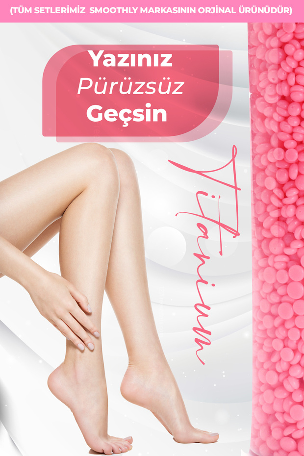 Soyulabilen Hassas Ciltler Için Boncuk SİR ağda seti 225g. Boncuk ağda + Sir ağda makinası +Spatula - 6