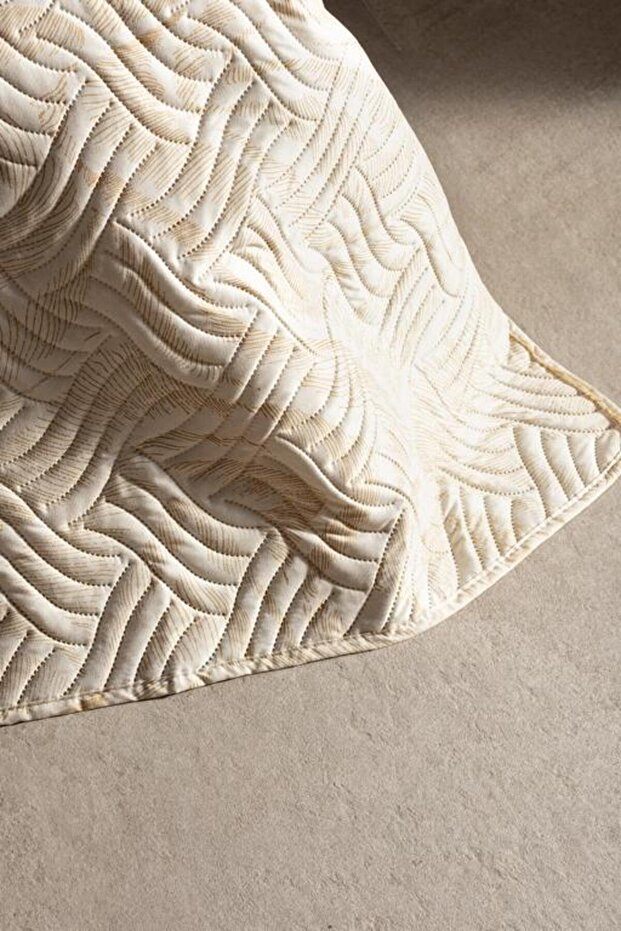 Yeni Sezon Coyan Çift Kişilik Baskılı Yatak Örtüsü - Bej - BEJ - 5