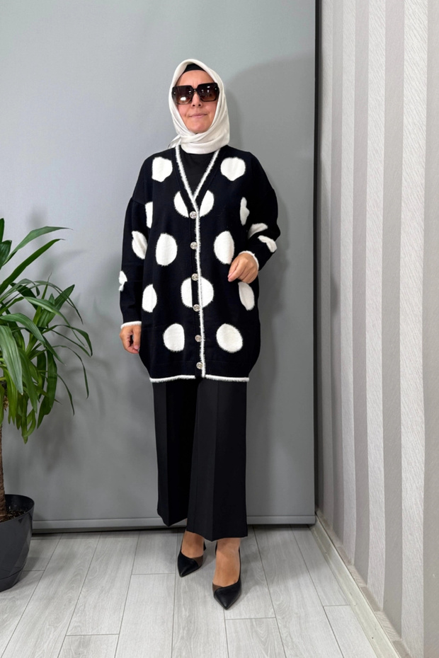 Hırka Siyah-Ekru 26KOBHRK3085 - 1
