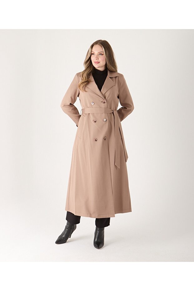 Buttoned Women's Trench Coat