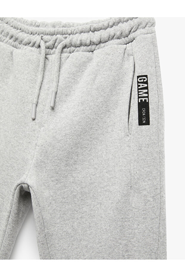 Baskı Detaylı Cepli Basic Şardonlu Jogger Eşofman Altı - 3