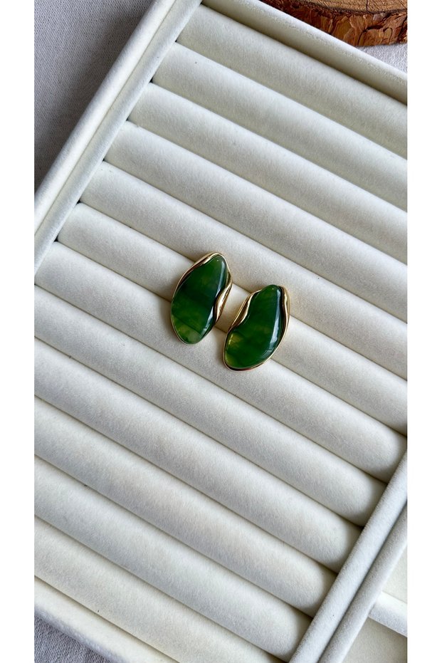 Steel Green Smoky Earrings