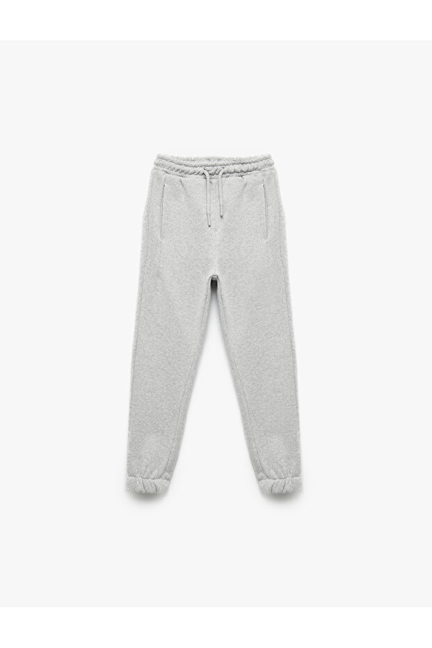Baskı Detaylı Cepli Basic Şardonlu Jogger Eşofman Altı - 1