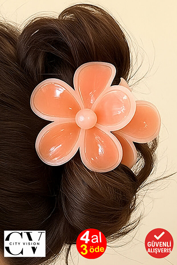 Papatya Model Yavruağzı Color 7 cm Hair Clip – Stylish and Durable