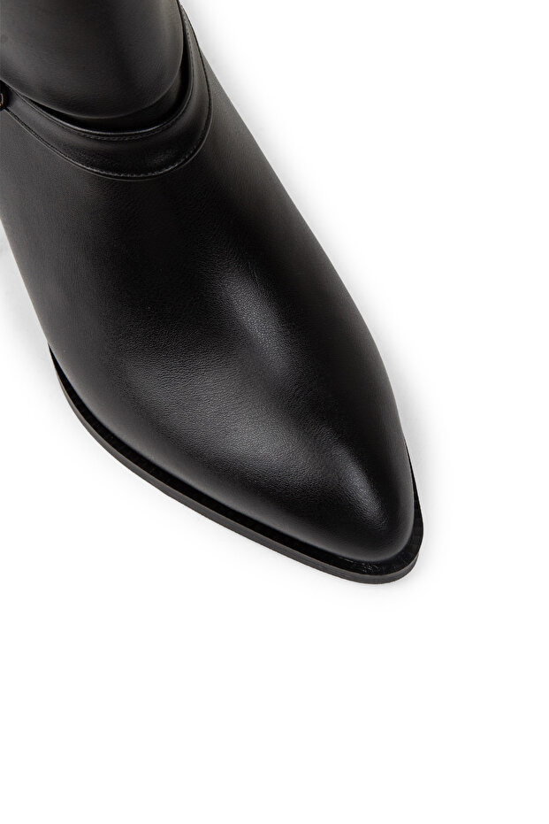 Kadın Siyah Fermuarlı Bot - 4