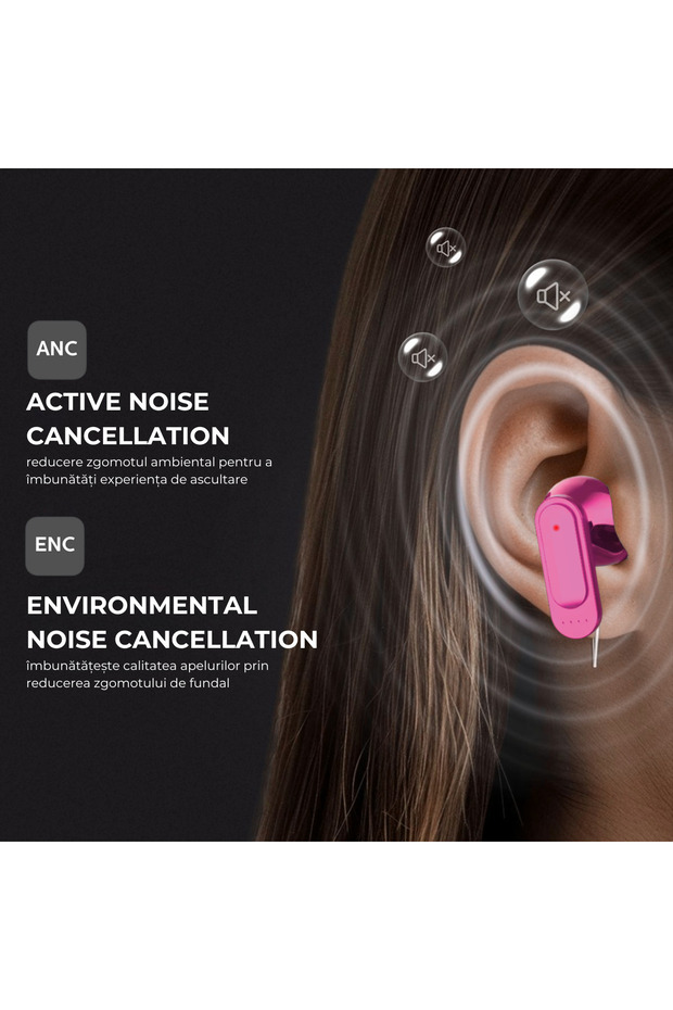 Casti Wireless In Ear, Carcasa Touch Screen, Bluetooth 5.4, Anulare Zgomot ANC + ENC, Mov, easyCTRL® - 2