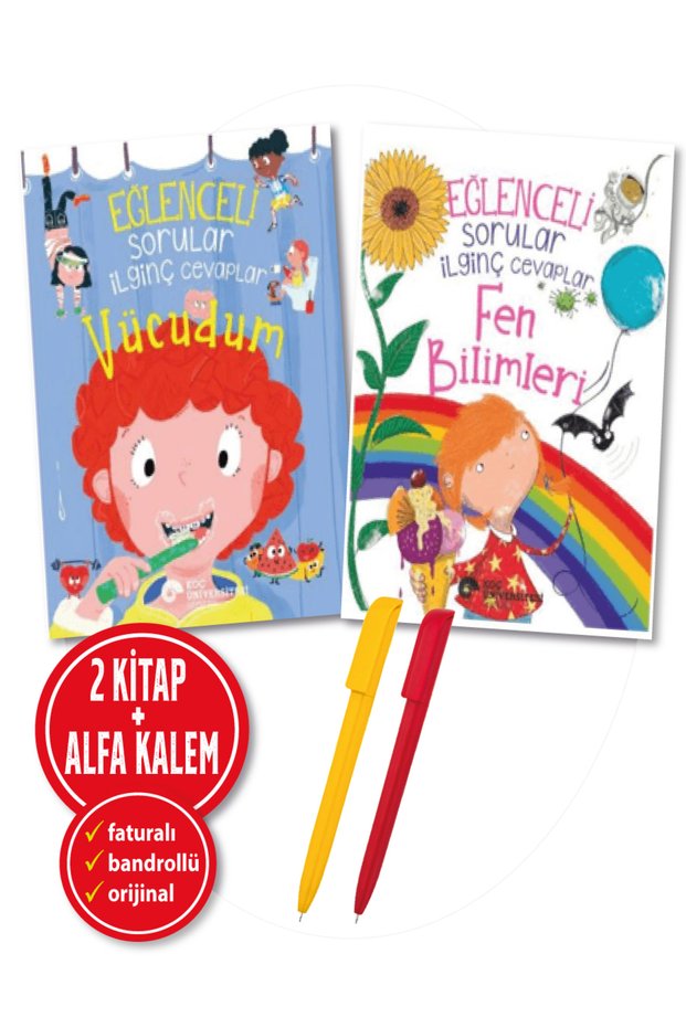 Alfa Kalem+Anne Rooney 2 Kitap (Fun Questions Interesting Answers My Body+Science)