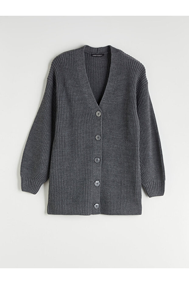 LCW V Yaka Kadın Triko Hırka - 1