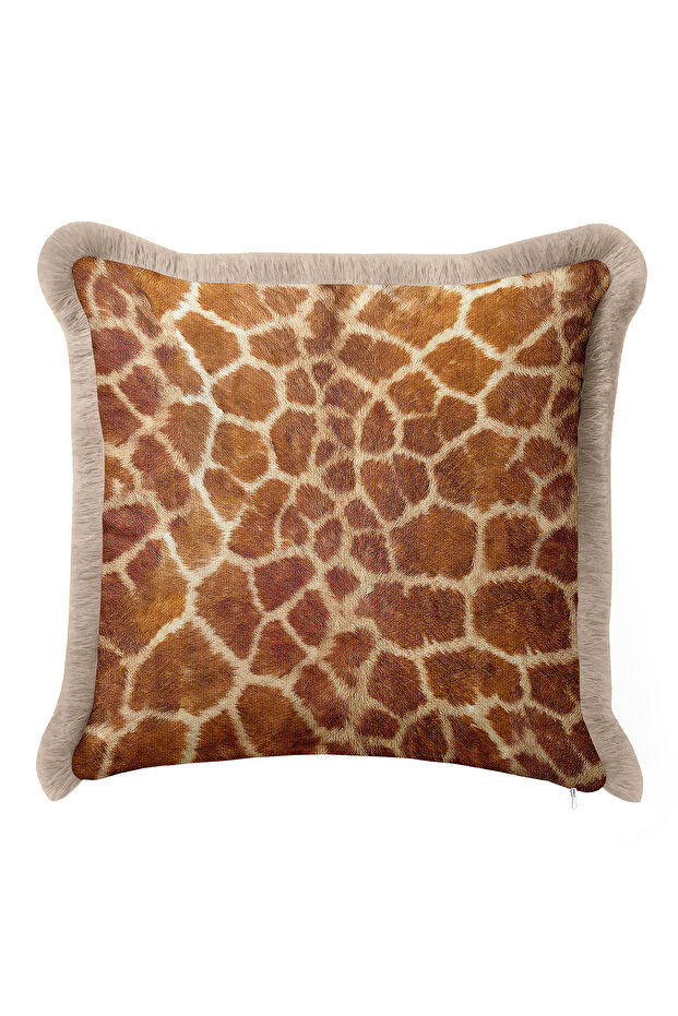 African Wild Chic Fringed Pillowcase - Safari Ethnic Brown Beige Tassel Throw Pillow Cover