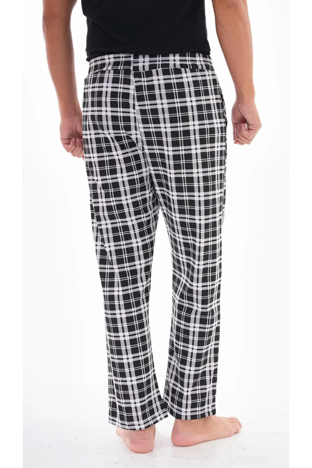 Ekoseli Kare Desenli Unisex Pijama Altı - 4