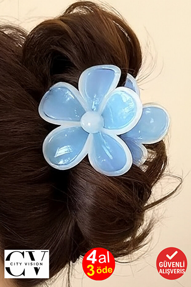 Papatya Model Blue Color 7 cm Hair Clip – Stylish and Durable
