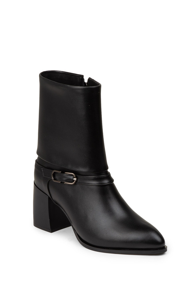 Kadın Siyah Fermuarlı Bot - 5