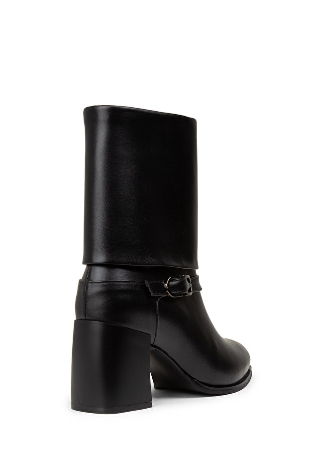 Kadın Siyah Fermuarlı Bot - 2