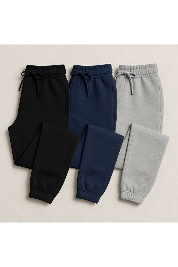 NETTENSTORE 3 lü paket erkek çocuk avantaj paket jogger eşofman altı spor eşofman altı