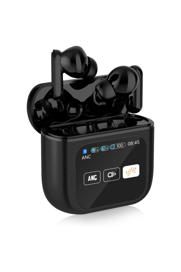 Wireless In-Ear Headphones, Touch Screen Housing, ANC + ENC Noise Cancellation, Black, easyCTRL® - 1