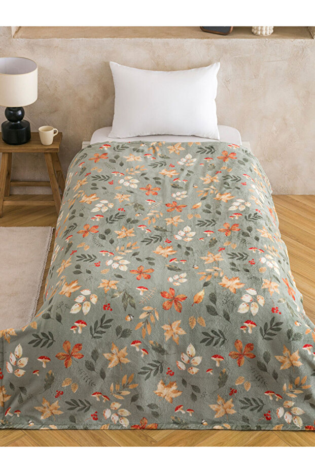 Sparkling Choices from Shining Store |   Leaf Patterned Single Blanket - 2