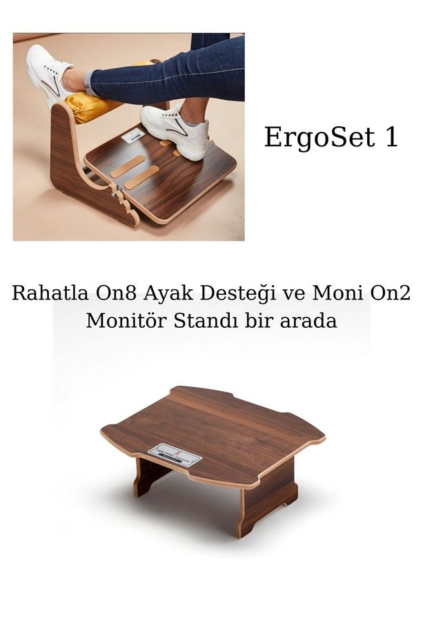 Ergopaket 1, Rahatla On8 Ayak Desteği + Moni On2 Monitör Sehpası - 1