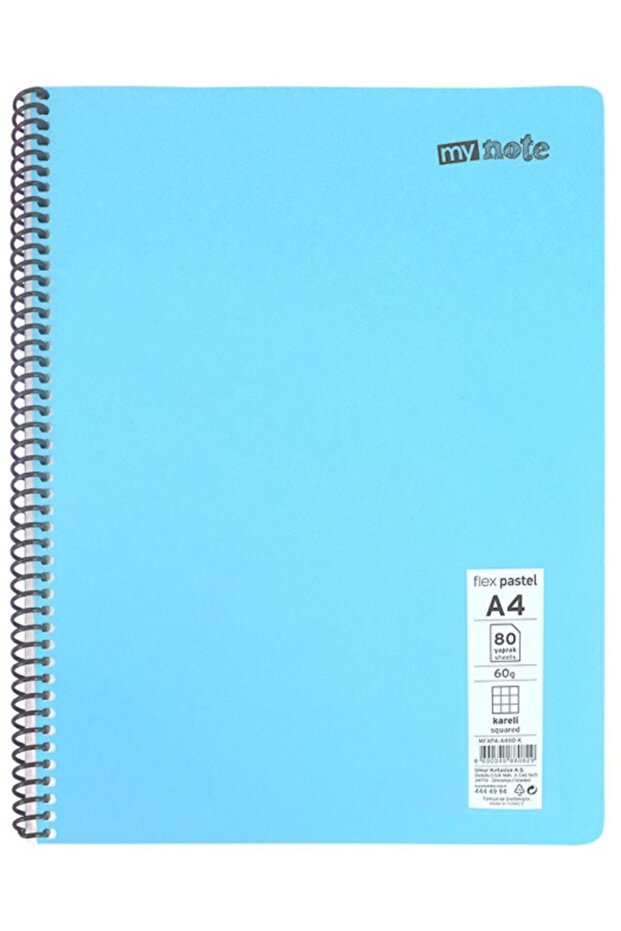 دفتر ملاحظات بغطاء بلاستيكي حلزوني مقاس A4 Flex PP 120 ورقة مخططة
