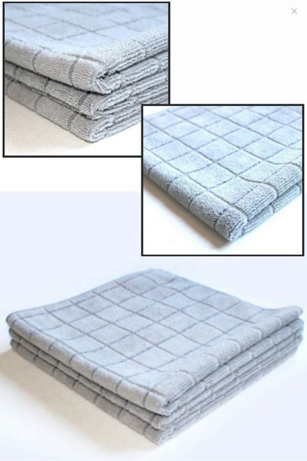 ( 1 Adet ) Profesyonel Mutfak Bezi Gri Kareli 40x40 Cm - 1