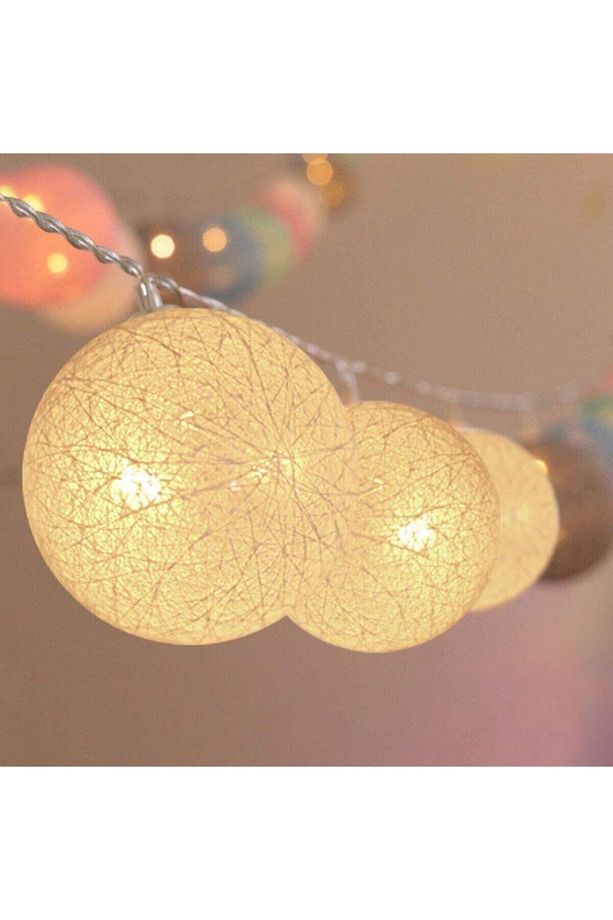 10'lu Küçük Gün Işığı Sarı Renk Top Şeklinde Dolama Led 2 Metre - 2