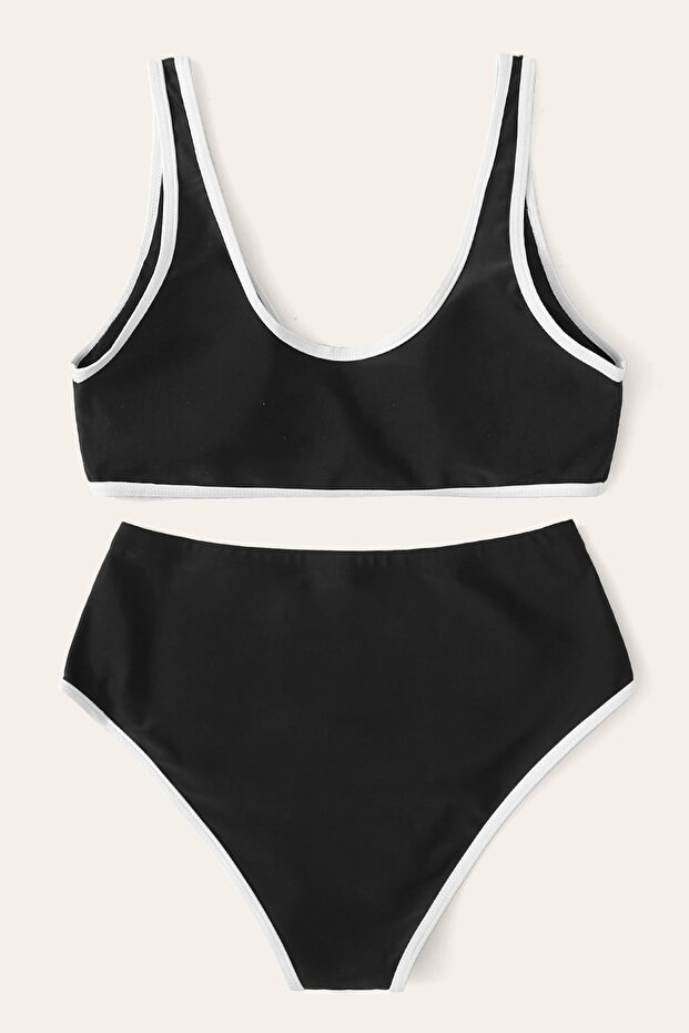 Kadın Siyah Pedli Yüksel Bel Sütyen Külot Takımı - 2