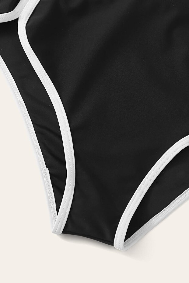 Kadın Siyah Pedli Yüksel Bel Sütyen Külot Takımı - 4