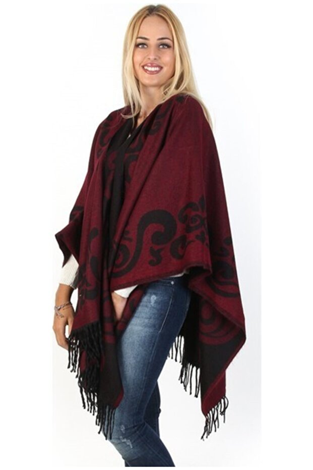 Kadın Kışlık Panço - 1